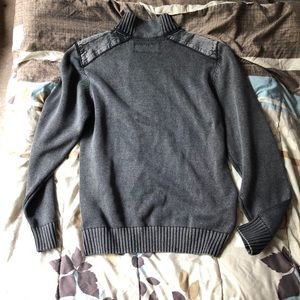 BKE men’s half zip heavy ripped sweater